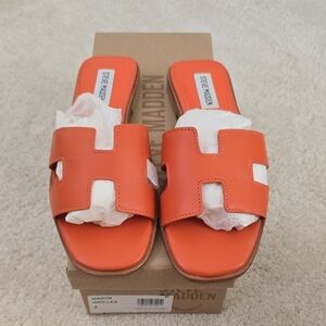 Steve Madden Bold Orange Slide Sandals